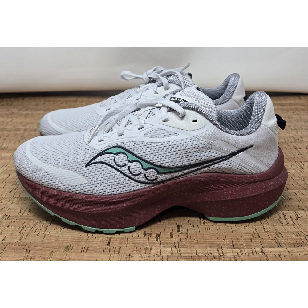 Saucony Shoes Womens 10 Axon 3 White Red Athletic Running Walking Sneakers - Picture 3 of 12
